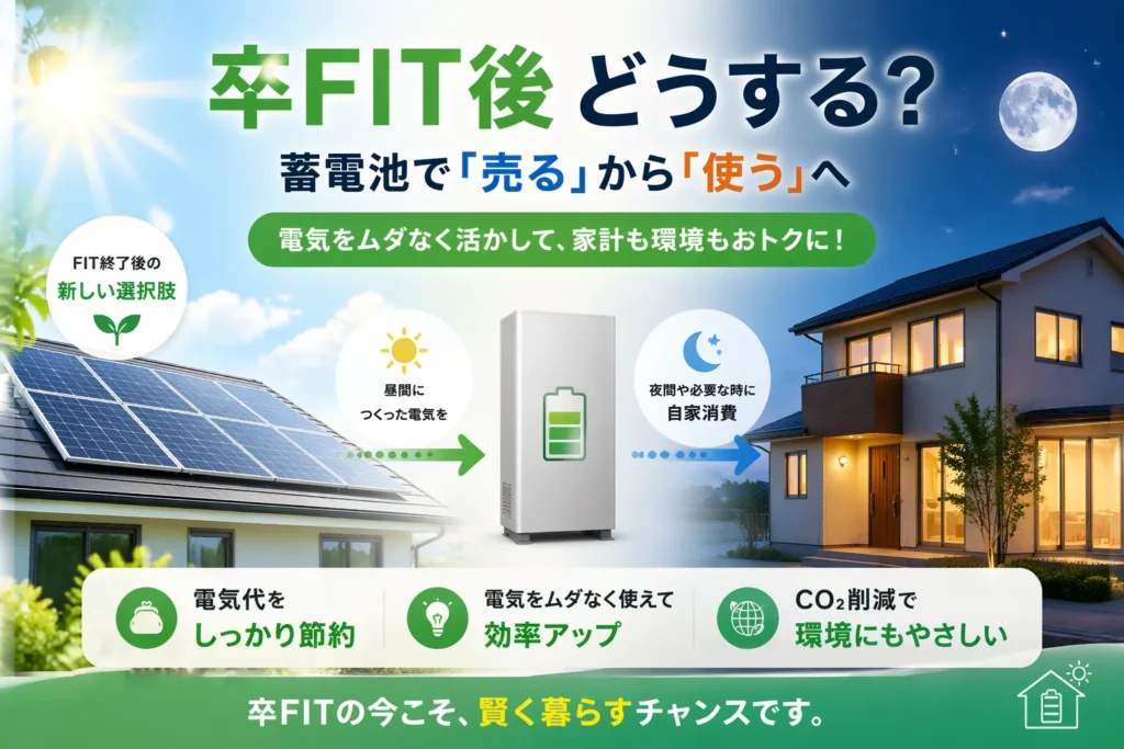 卒FIT後に蓄電池を後付けするには？