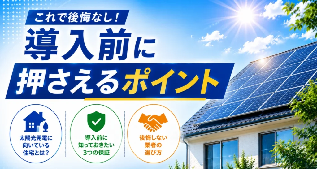 太陽光発電導入前に押さえるポイント